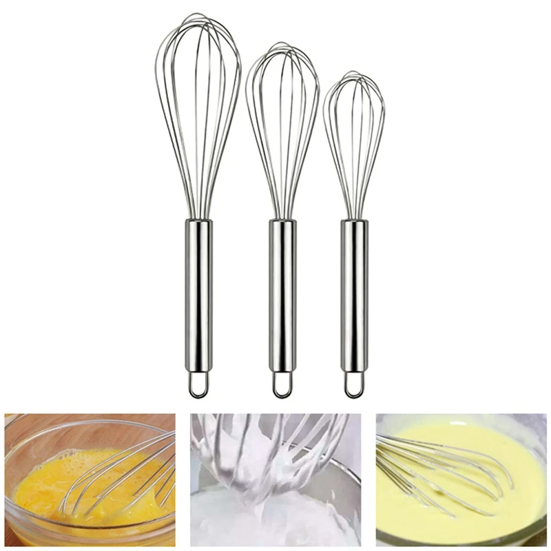 3 шт./компл. из нержавеющей стали для взбивания яиц ручной миксер кухонный