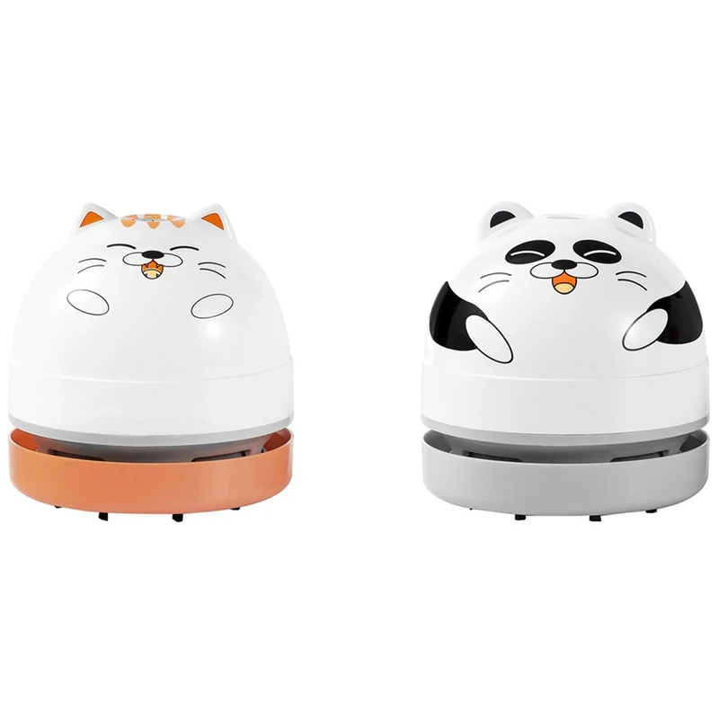 

2 Set Mini Vacuum Cleaner Office Desk Dust Tools Table Sweeper For Desktop Keyboard,Cat Shape & Panda Shape