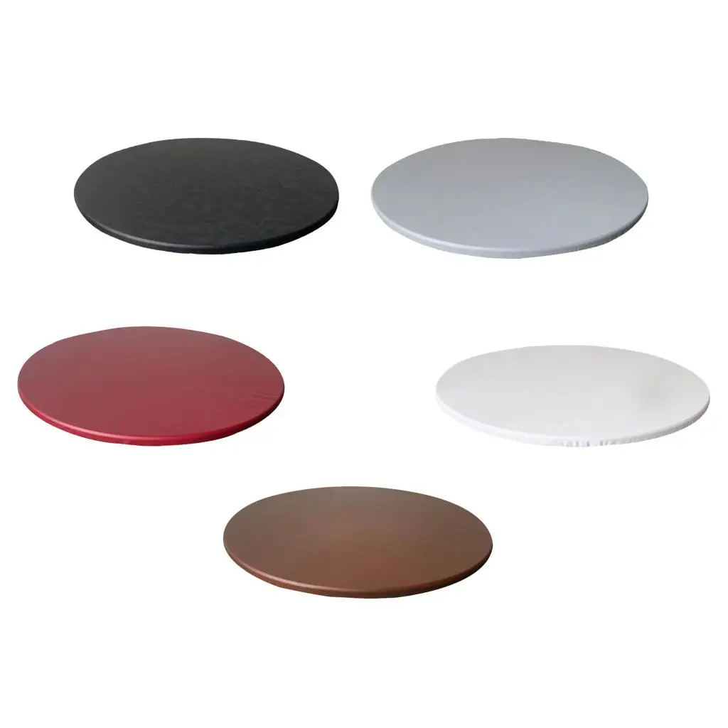

Fitted Dining or Game Table Cover Elastic Edeged Tablecloth Round Solid Color