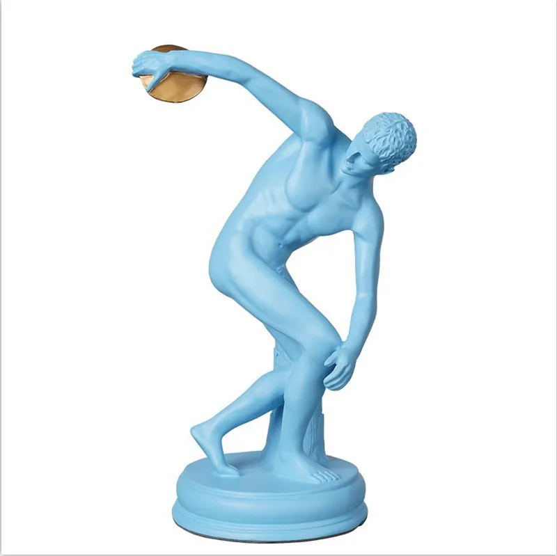 

[HHT] Nordic Character Sculpture Discus Thrower Statue Home Decoration Living Room TV Cabinet Office Desktop Resin Furnishings