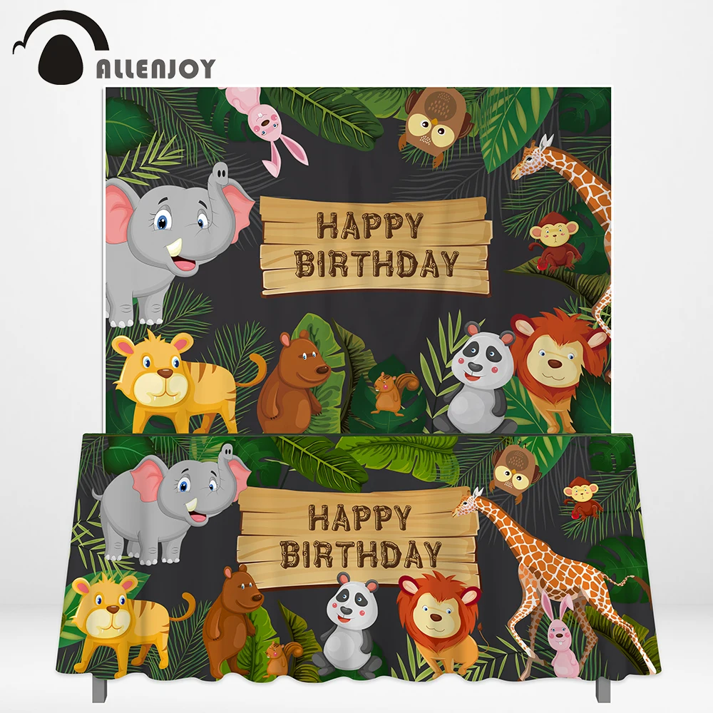 Allenjoy скатерть фон джунгли дикие животные мультфильм Фотофон деревянный Декор