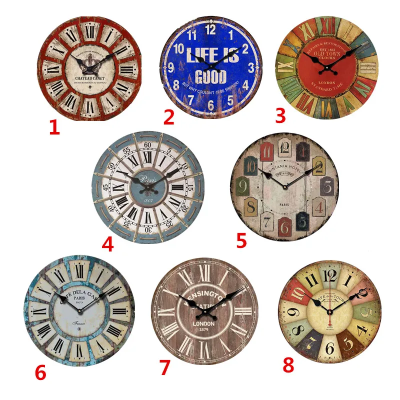 Деревянные настенные часы Uk домашний декор немой кварцевые Подвесные античный