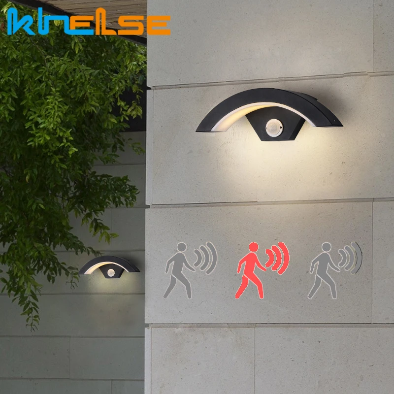 Настенный светильник с датчиком водонепроницаемый 12 Вт|Уличные настенные