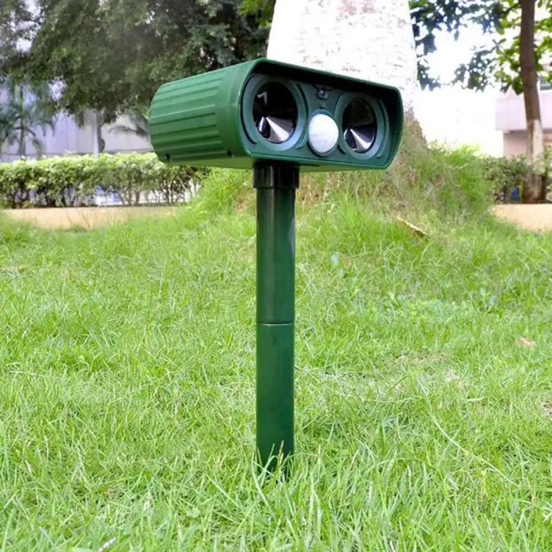 

Ultrasonic Animal Chaser Repeller Repellent Cat Dog Fox Deterrent Outdoor Use Solar Powered Scarer Repellent For Garden Supplies