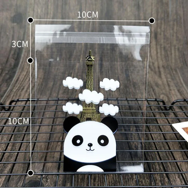 200 шт. панда самоклеющиеся полиэтиленовые пакетики для печенья конфеты выпечка
