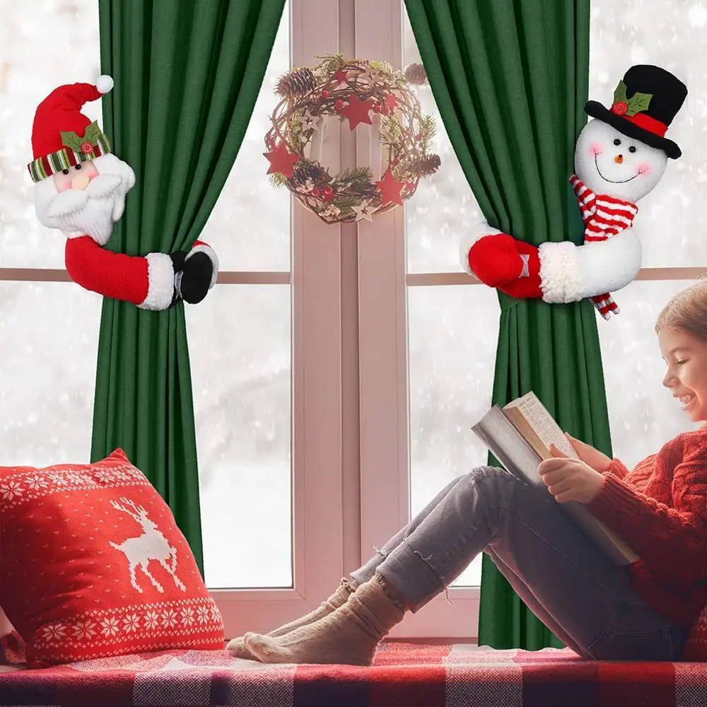 

Christmas Curtain Buckle CurtainTieback , Santa Snowman Curtain Holdback Fastener Buckle Clamp Home Window Christmas Tree Wine