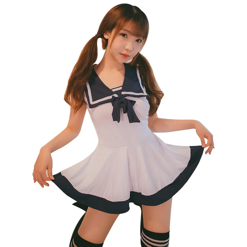 

Hot Sexy Lingerie Lovely Sailor Collar Dress Suit Japanese Sexy Student Uniform Women Babydoll Kawaii Underwear