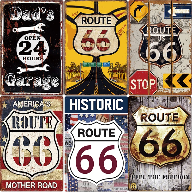 2020 Route 66 металлическая табличка металлический винтажный декор для паба бара