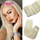 Прямые бразильские необработанные человеческие волосы для наращивания Ali Queen, 7 шт., зажимы в голове, плотные длинные волосы, 613 блонд, 30%