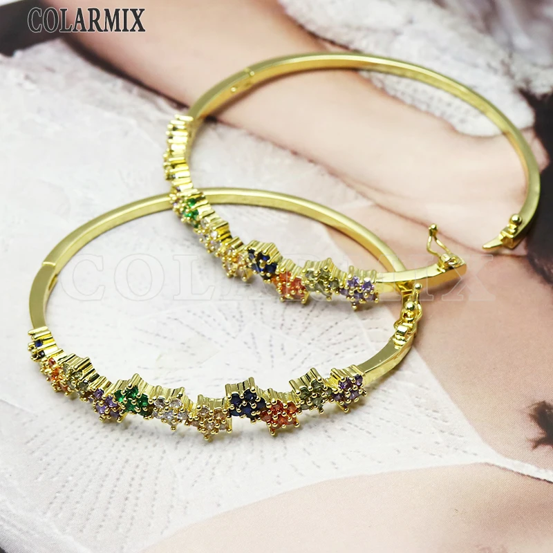 

5pcs Multi Star Bangle Zircon cuff bangles crystal jewelry high quality zircon stone bangle fashion jewelry for women 51139