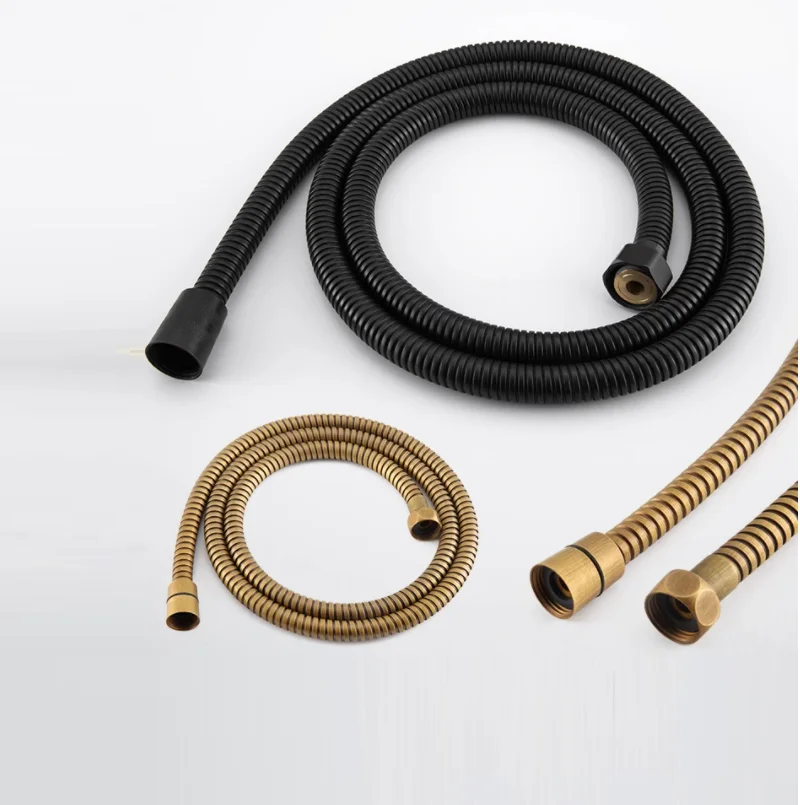 

G1/2 Inch Flexible Shower Hose 1.5m Plumbing Hoses Stainless Steel Chrome Bathroom Water Head Shower head Pipe 4 colors choice