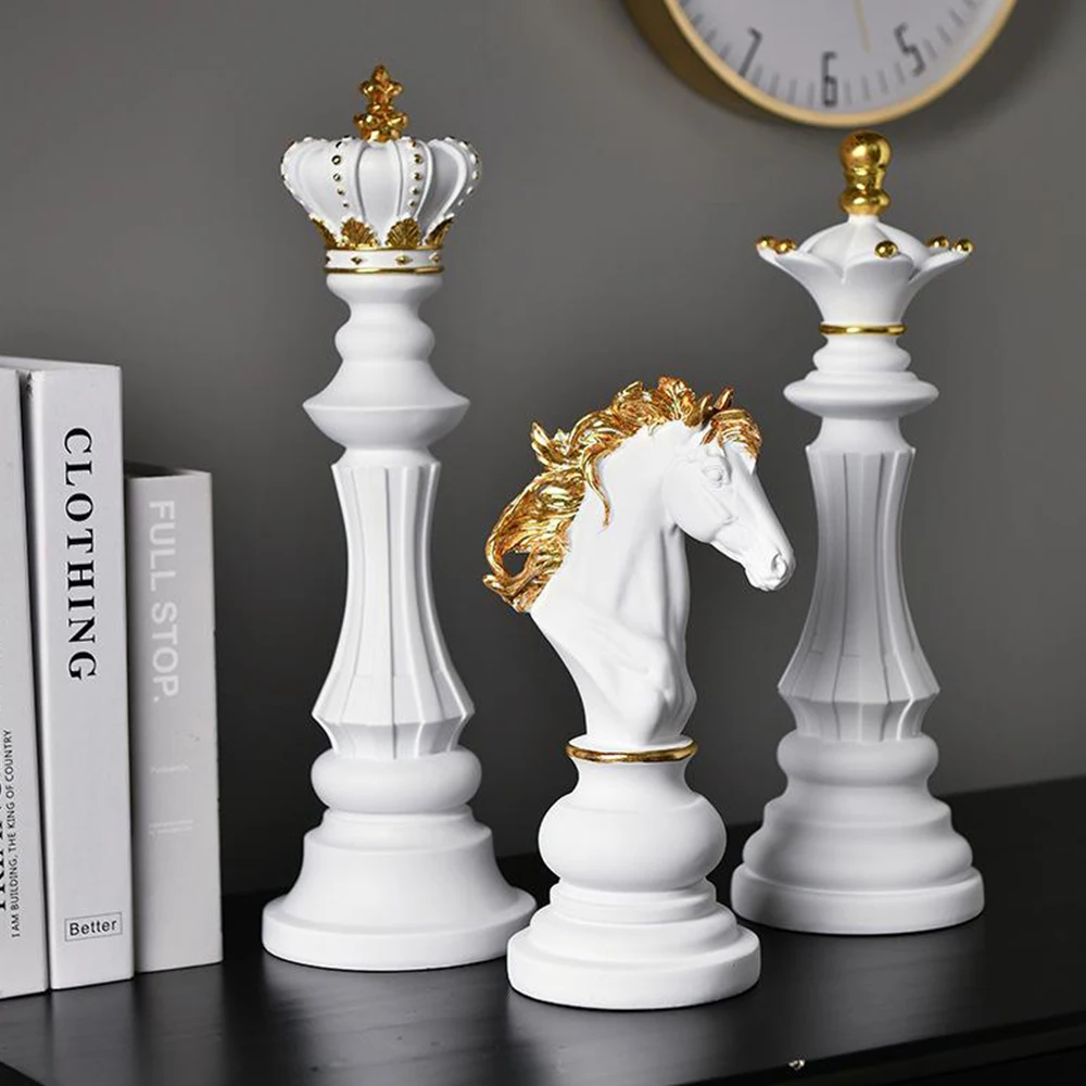 

Resin Chess Statue For Home Decor Simulation Figurine Chess Statue International Chess Ornaments Home Decoration Accessories