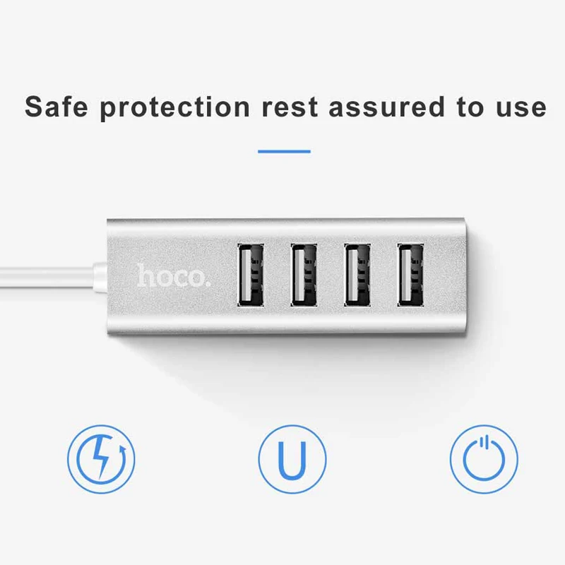 Универсальный usb-хаб HOCO 4 порта USB 2 0 с кабелем Micro высокоскоростной