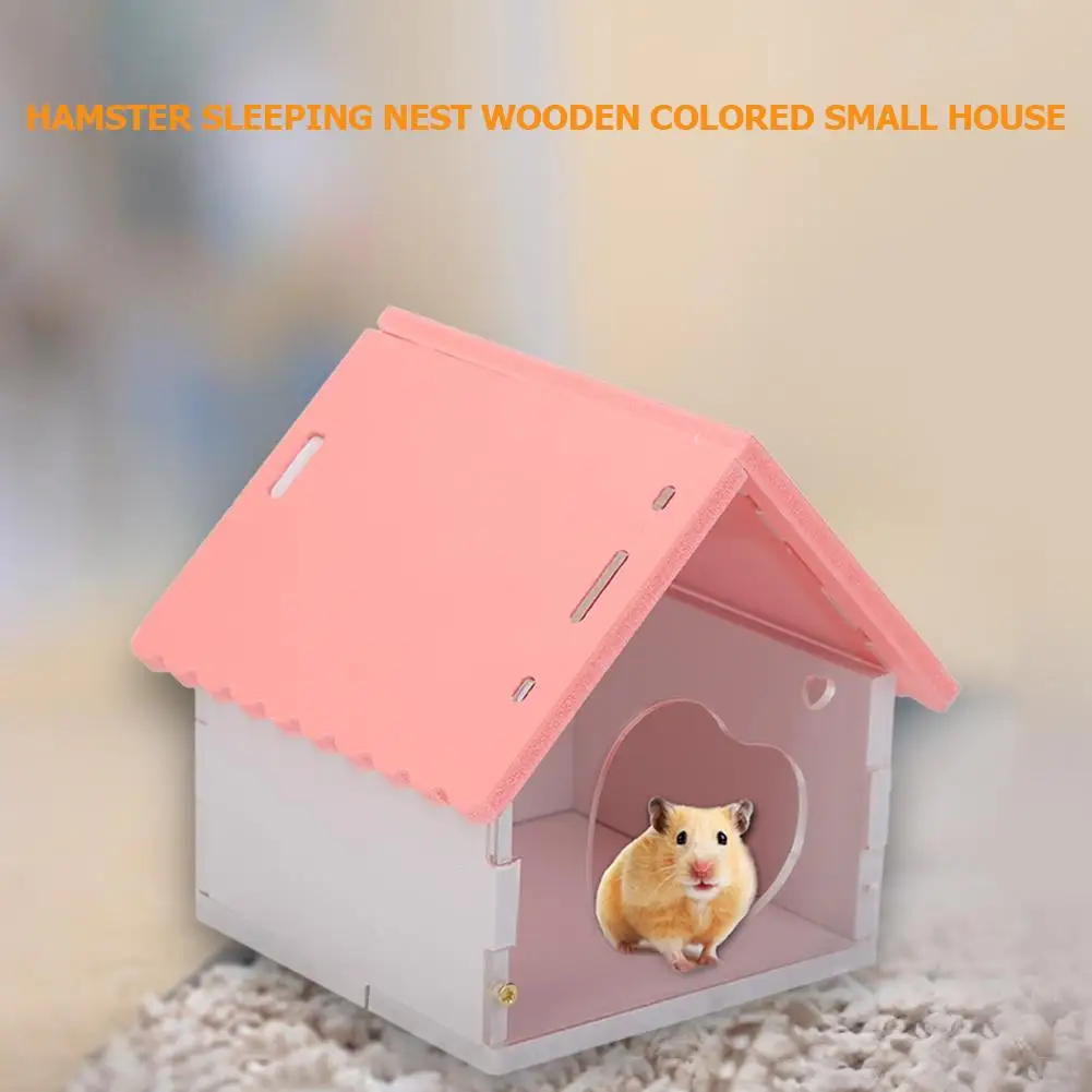 Деревянное гнездо для домашних животных спальная кровать мультяшный хомяк домик