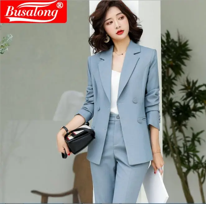 Костюм с широкими брюками двубортная Женская одежда костюмы 2 и комплекты