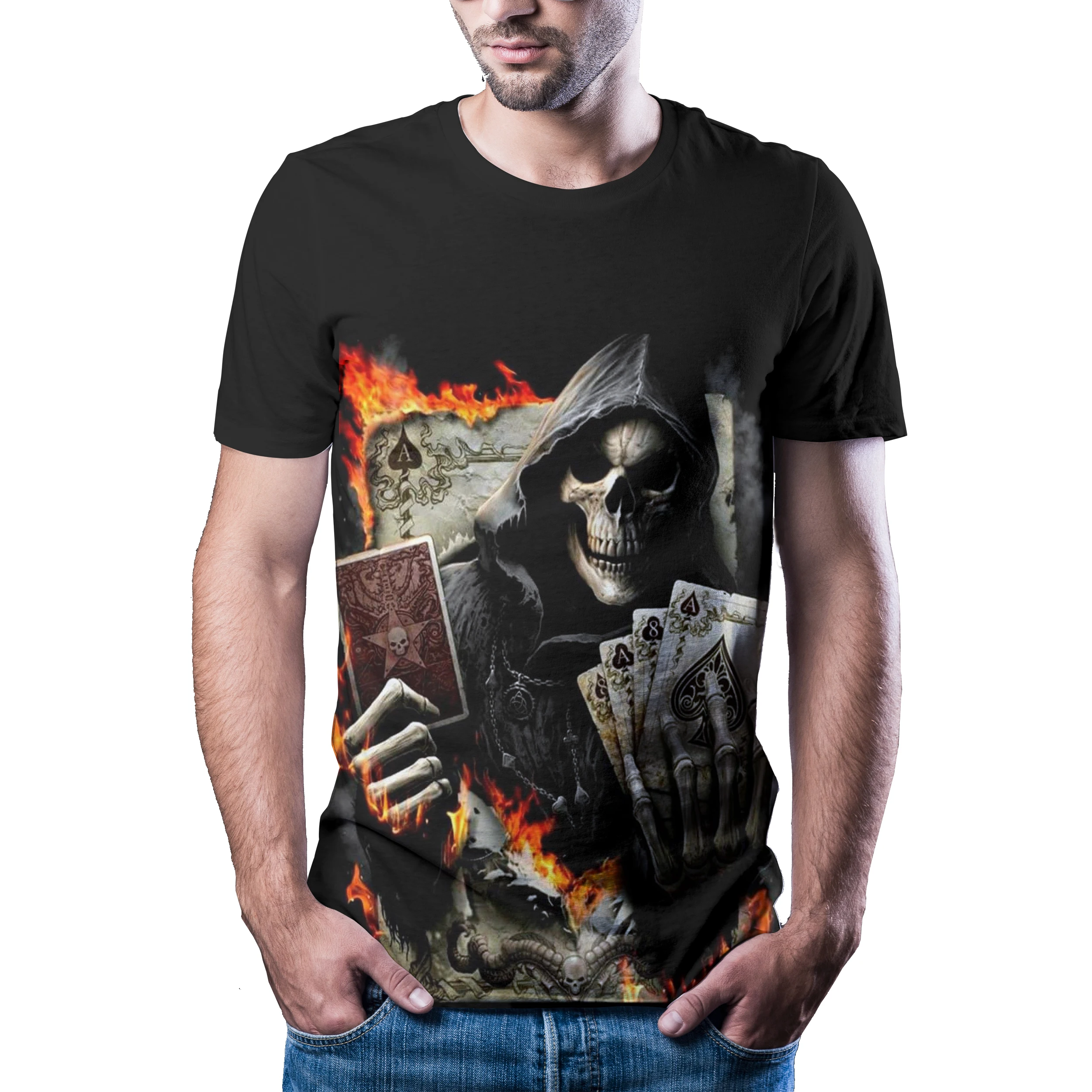 2020 new versatile dark Style Men's T-shirt printed quick drying summer shirt | Мужская одежда