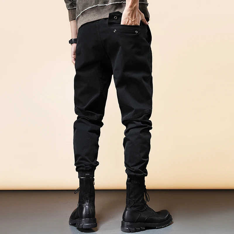 Streetwear Fashion Men Jeans Loose Fit Patchwork Designer Casual Cargo Pants Men Overalls Korean Style Hip Hop Joggers Trousers