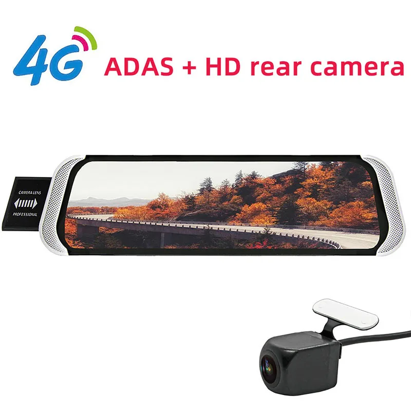 4G With HD rear cam 4 г FHD 1080 P Автомобильный dvr 10 дюйм зеркало заднего вида монитор android gps Wi-Fi видео регистратор автомобильный с Обратный кам - Название цвета: 4G With HD rear cam