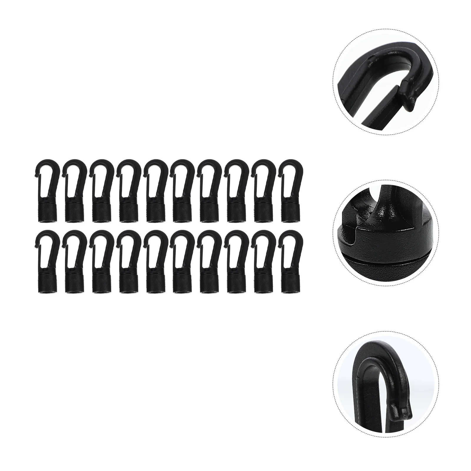 

20pcs Black Practical Backpack Hooks Safety Hook Buckles for Camping Tent journey Outdoor