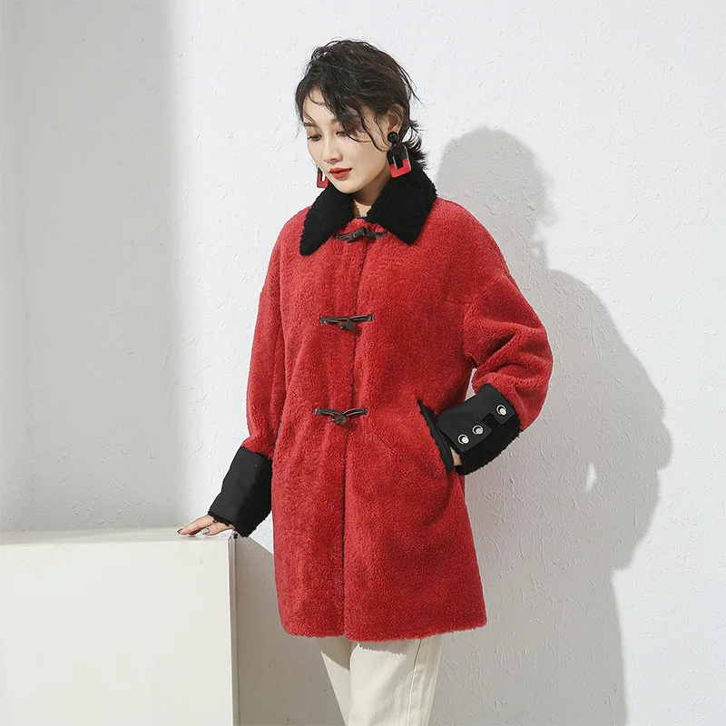

Женская куртка с овчиной 100%, зимнее пальто, женская осенняя одежда 2020, корейские винтажные шерстяные куртки, меховой Топ 19027lw3,5