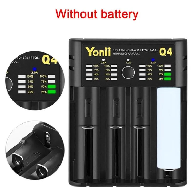 1 шт. зарядное устройство Li Ion USB 4 слота независимая зарядка портативное 18350 16340 14500