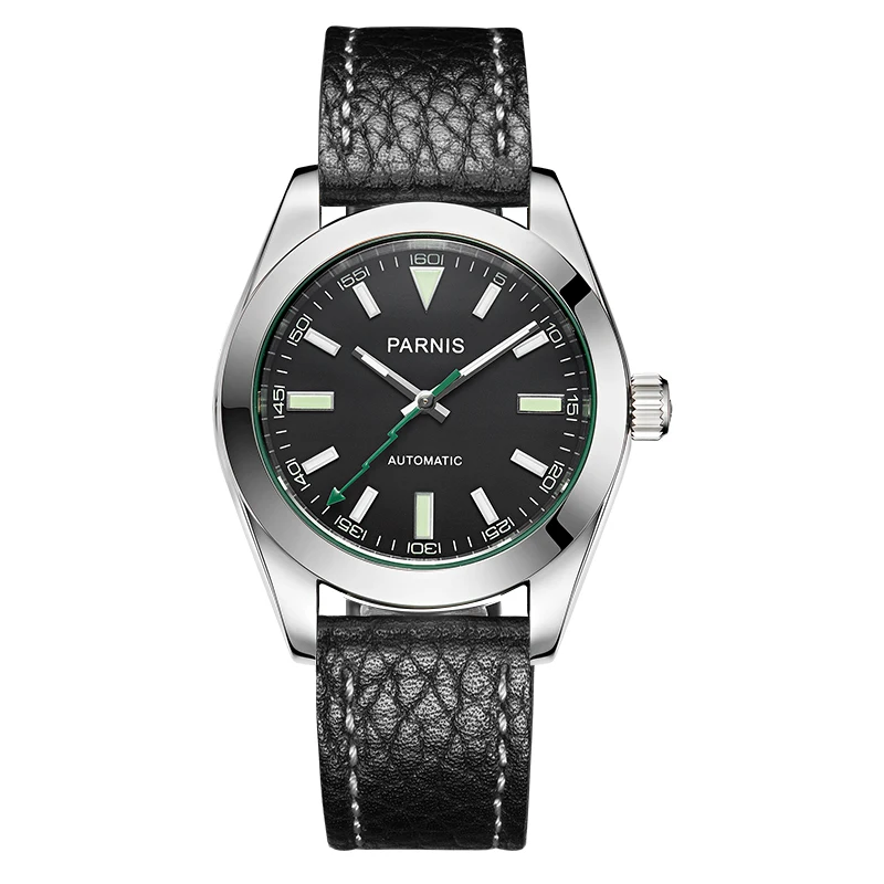 Модные механические Автоматические Мужские часы Parnis 40 мм сапфировые кристаллы