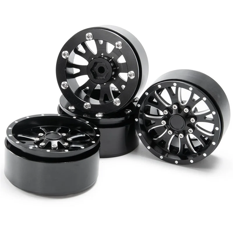 

4Pcs 2.2 Inch Metal Beadlock Wheels Rims for 1/10 Axial Wraith TRX4 KM2 SCX10 90046 RC Car Crawler