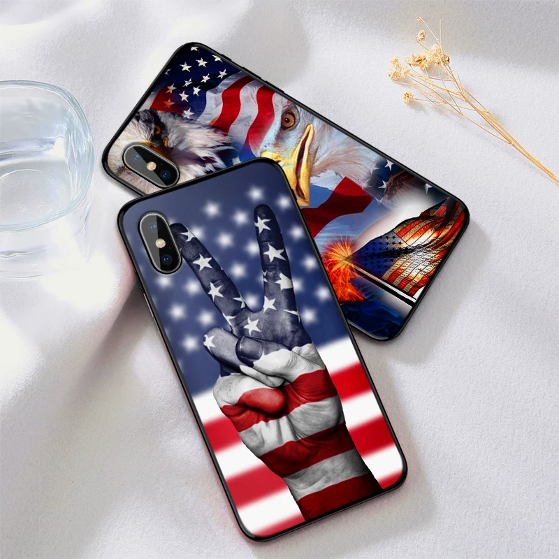 Американский счастливый день для iPhone X XR XS MAX Мягкая силиконовая задняя крышка Apple