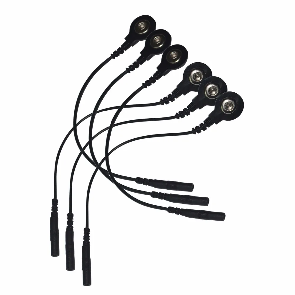 

10Pairs Black Electrode Lead Wires 3.5mm Snap DC Head 2.0mm Cables Snap Cables Connect Physiotherapy or TENS/EMS Machine Therapy