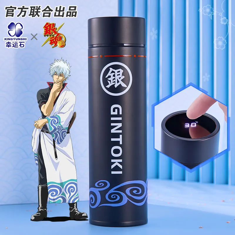 [Gintama] аниме Gintoki термос стальная бутылка для воды со светодиодным дисплеем чашка