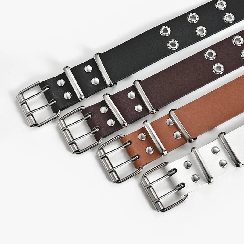 

Drop Shipping Jeans Decorative Ladies Pyramid Fashion Rivet Ceinture Men & Women's Studded Belt Punk Rock With Pin Buckle
