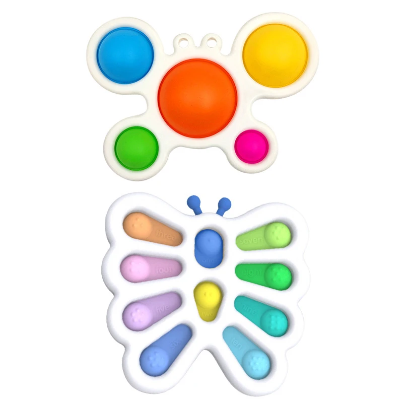 Colorful Fidget Push Pops Bubble Sensory Squishy Stress Reliever Autism Needs Anti-stress Pop-It Rainbow Adult Children Toys enlarge