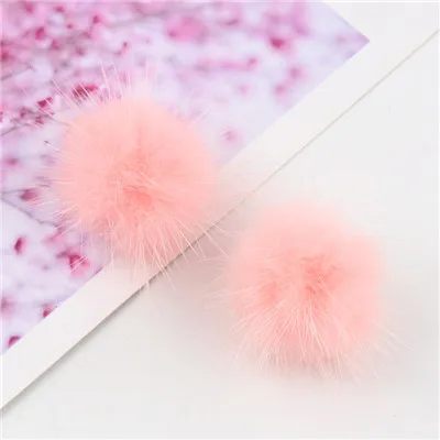 light pink 3 см помпон, помпон, мягкий мех норки, помпоны для женщин, детей, зимнее платье, шапки, обувь, шапки, кольцо, брелок, аксессуары, Hairball 10 шт - Цвет: light pink