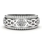 Классические серебряные кольца с кельтским узлом и цветком из циркония, свадебные кольца для невесты, обручальные ювелирные изделия, Золотые кольца для женщин, ювелирные изделия