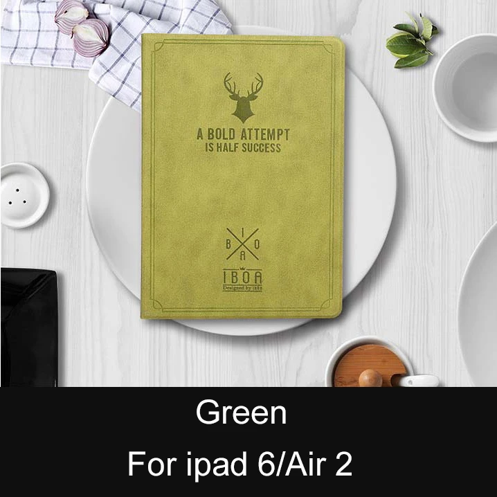 Green Essidi для ipad 9,7 защитный чехол для планшета из искусственной кожи чехол для ipad 6 Air 2 Smart Auto Wake and Sleep Складная подставка - Цвет: Green