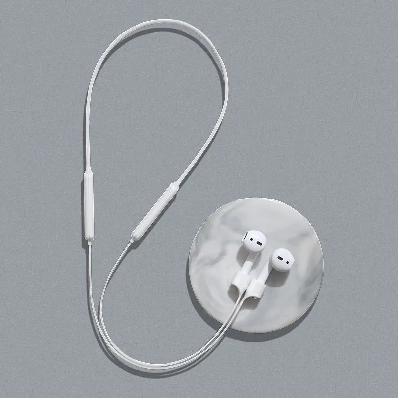 Baseus силиконовый шнурок для Airpods 1 2 ремешок для наушников с шейным ремешком против потери веревки для Air Pods наушники защитные аксессуары - Цвет: White