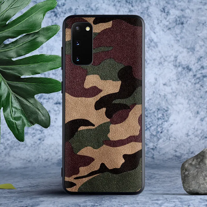 Камуфляжный кожаный чехол для Samsung galaxy S20 plus Ultra S10 Lite Plus S10E S9 S8 S7edge Note 10 9 8 M30 M20