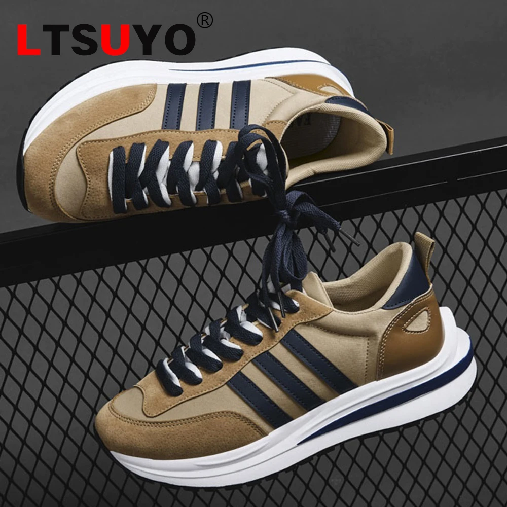 

Autumn and winter new men's three-bar casual sports shoes, high-end lightweight jogging men's shoes,breathable four-season shoes