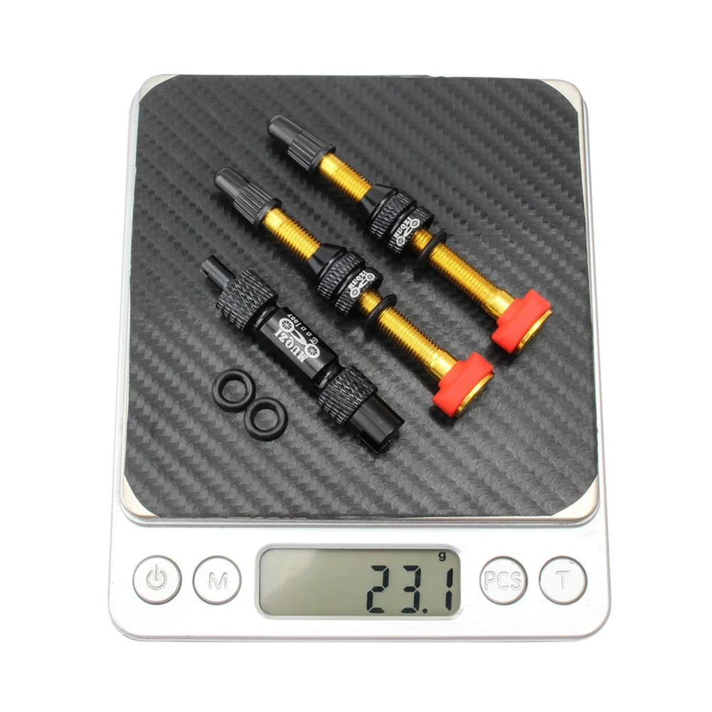 

4Pcs/Set Bicycle Rim Accessories Tubeless Valve Rim Tape Bicycle No Tube Tire Tape Pad Sealing Tubeless 60MM Golden Valve