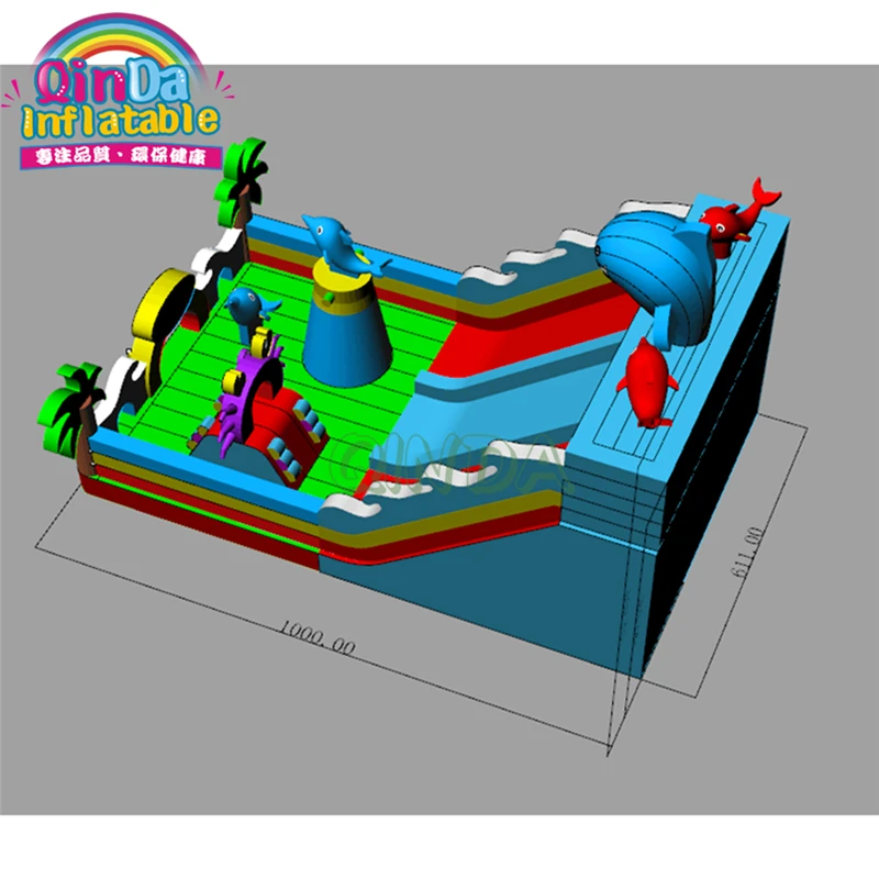 Гигантский надувной прыгающий замок с горкой батут парк развлечений | Игрушки и