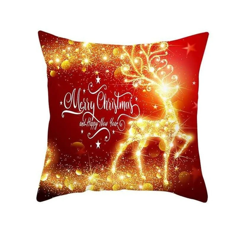 

Home Bedroom Living Room Pillowcase Creative Christmas Festive Printing Decoration Easy To Clean Sofa Pillowcase