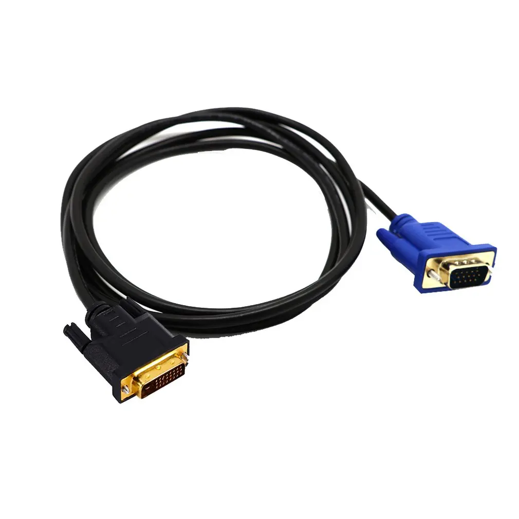 DVI I двойной соединитель папа к VGA кабель Мужской видео монитор адаптер ПК 6