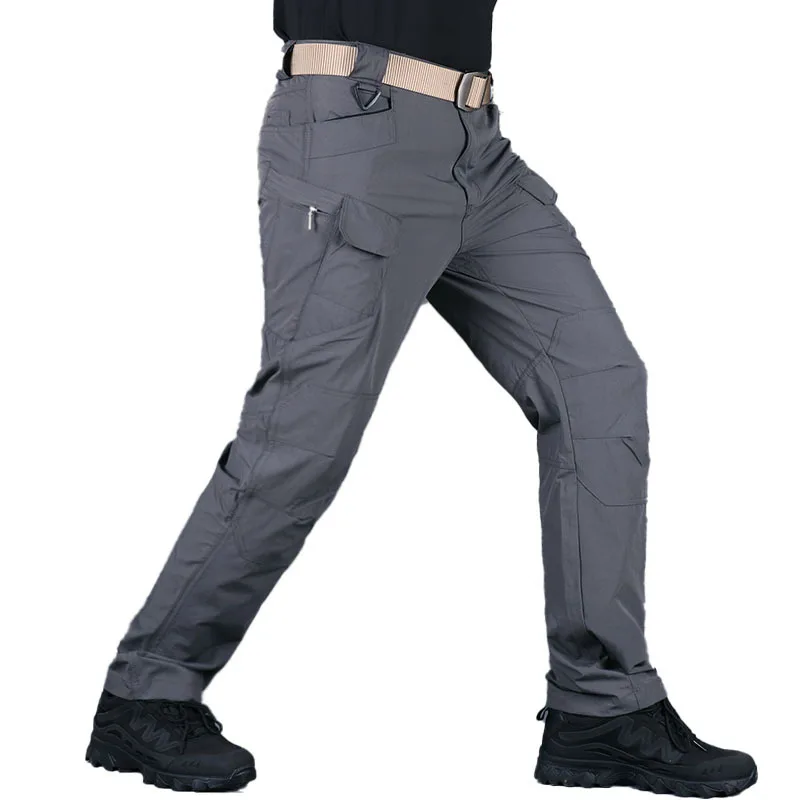 

tactical pants men's summer elastic and breathable Multi Pocket overalls men's thin quick drying pants military fans'