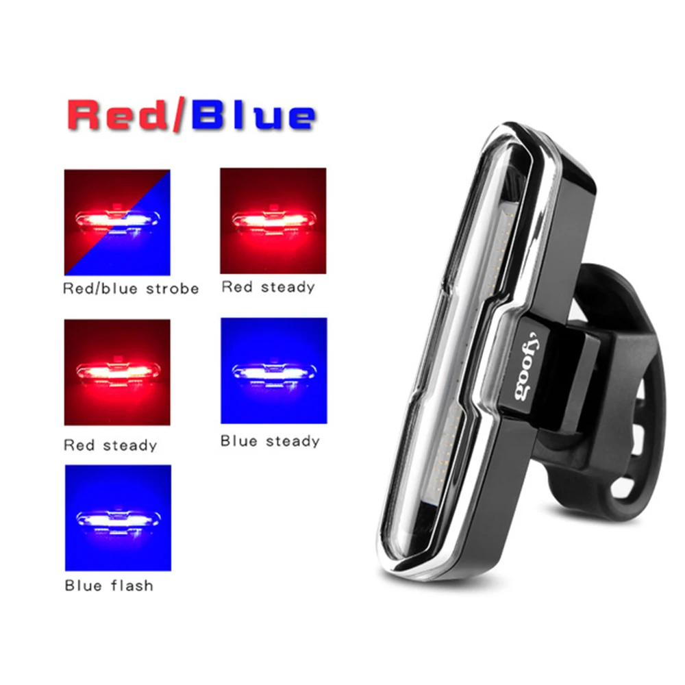 120 Lumens USB Rechargeable Front Rear Bicycle Light Lithium Battery LED Bike Tail Light Red White red blue or red white blue