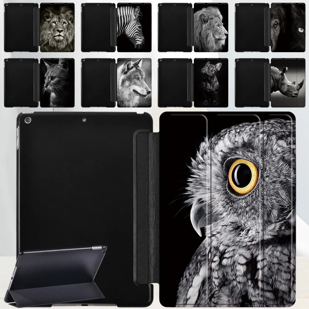 

Tri-fold Tablet Case for Apple iPad 10.2 inch 9th Generation 2021 Owl Animal Series Pattern Funda Smart Wake/Sleep Stand Cover