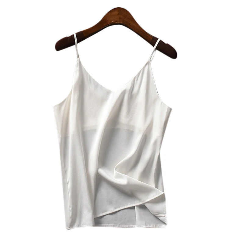 Новинка 2021, шелковая майка, короткий жилет для женщин, высокое качество, летние свободные топы, белые женские, хит продаж