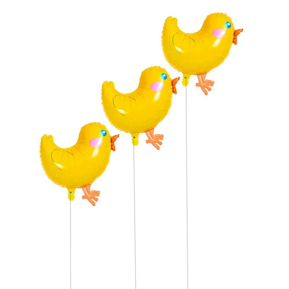 

5Pcs Cartoon Foil Balloons Lovely Big Yellow Chickens Pattern Mylar Helium Balloons Decors for Birthday Party Fetival Wedding (