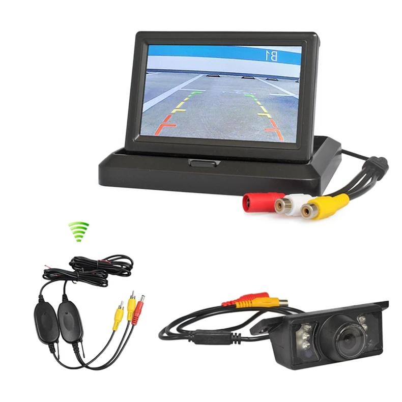 509 DIYKIT Беспроводной 5 дюймов foldabel автомобильный монитор Ночное видение обратный Камера заднего вида Камера - Название цвета: 509