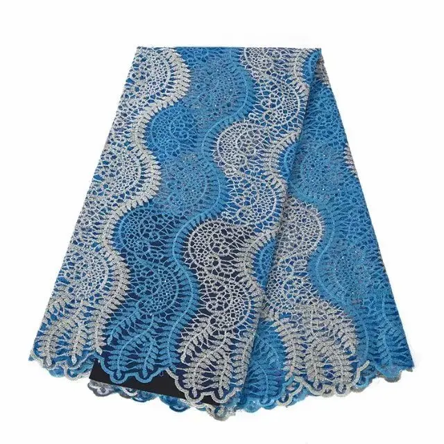 Двухцветное 2019 Новое Африканское кружевное полотно 5 ярдов высококачественное