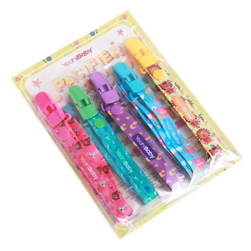 

Yeahibaby 5PCS Pacifier Clips Baby Pacifier Holder Teething Ring Holder Baby Shower Gift for Baby
